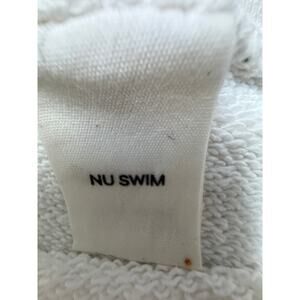 Nu Swim Organic Cotton White Cropped Raglan Sweatshirt Pullover NYC made